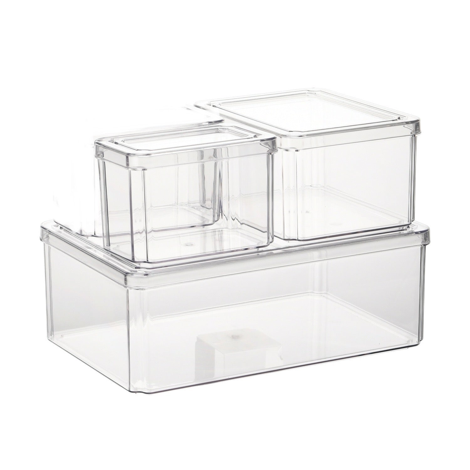 Pack de 3 Cubos Apilables Para Refrigerador Cooler Organizador Nevera