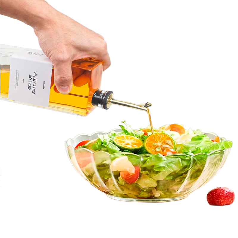 Set 4 Botella Dispensadora para Cocina 500 ml Dispensador de Vidrio Aceite Vinagre Jarabe con Boquilla