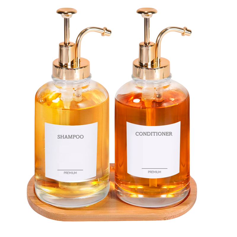 2 Botella Dispensador Baño o Cocina 500ml Dorado