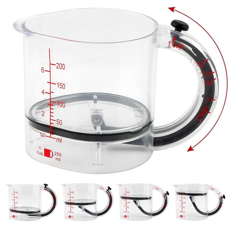 Taza Medidora Ajustable 4 en 1 Multifuncional Vaso Medidor 250ml