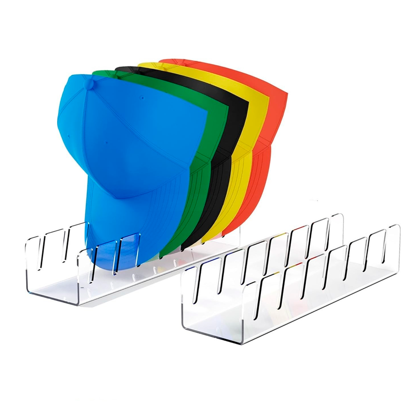 Pack 2 Organizador de Gorras Soporte de Mesa Para 7 Jockey Transparente