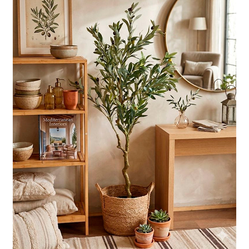 Planta Artificial Olivo 125cm Arbusto Realista Decorativo