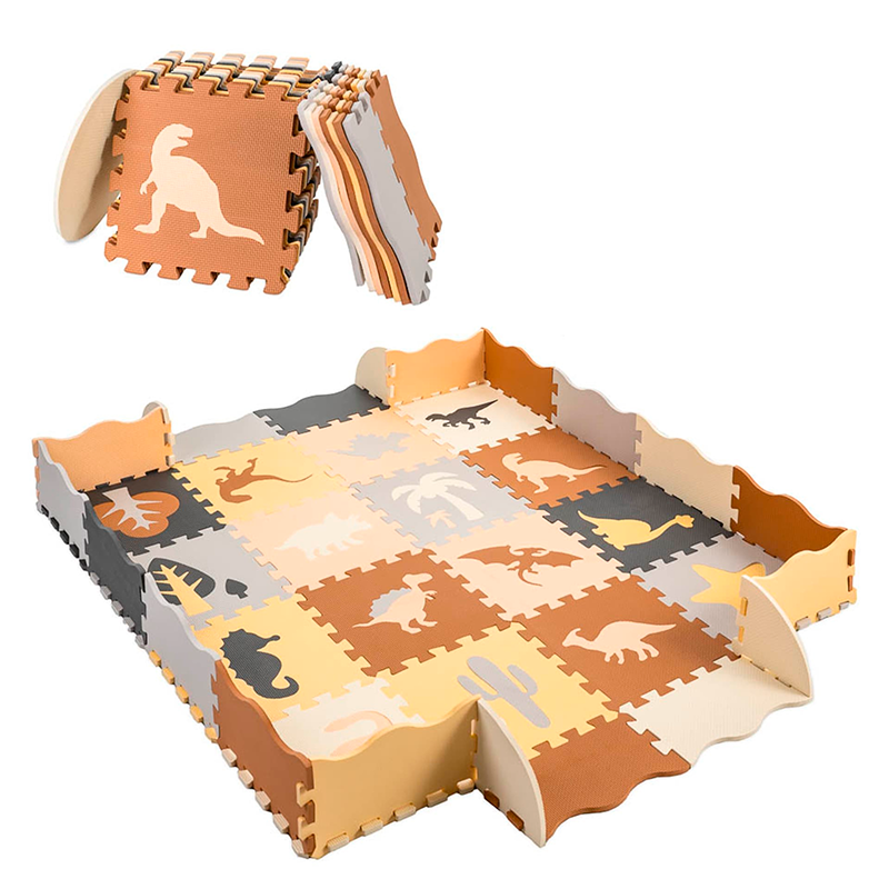 Piso Goma Eva 36 Piezas Antigolpes Bebes Puzle Dinosaurio