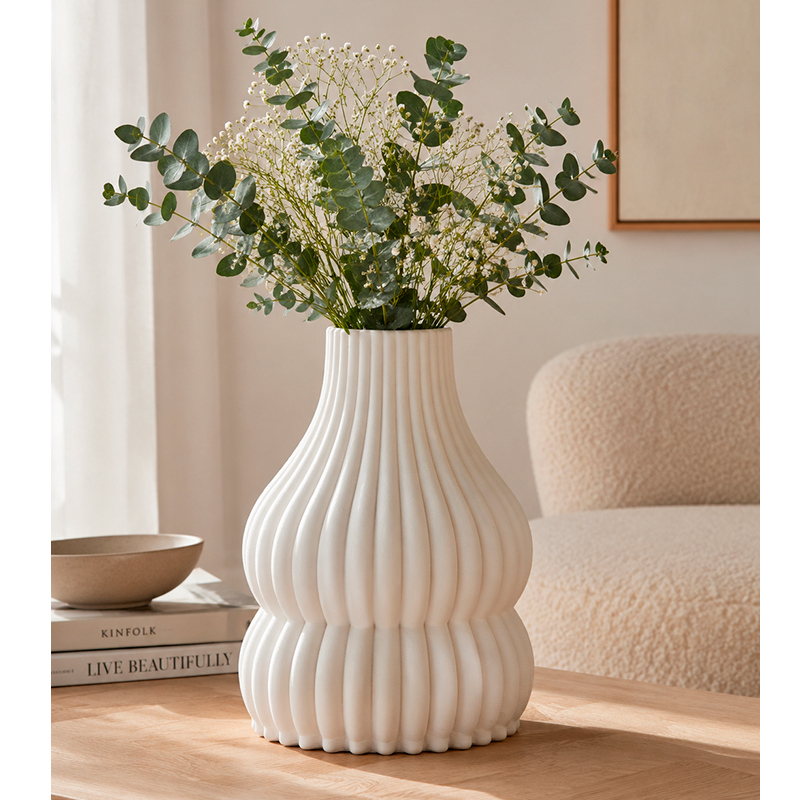 Jarron De Ceramica Para Decoracion Florero Texturizado 1222