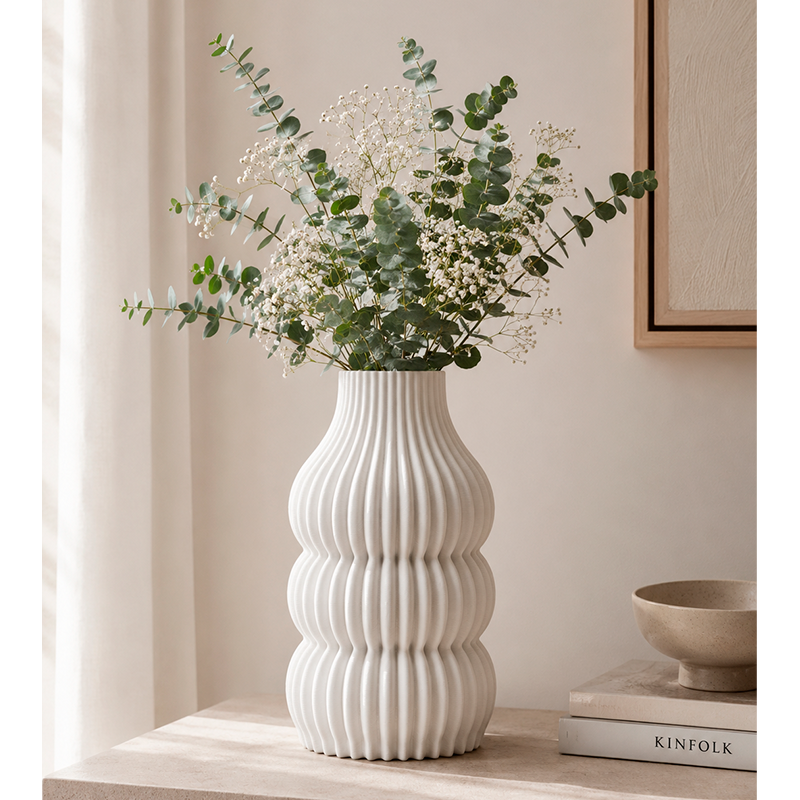 Jarron De Ceramica Para Decoracion Florero Texturizado 1223