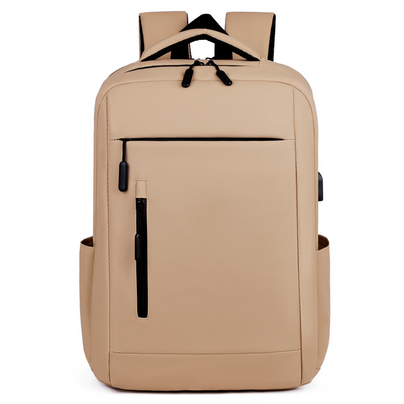 Mochila Para Laptop Multifuncional Unisex Bolso Impermeable Color Beige