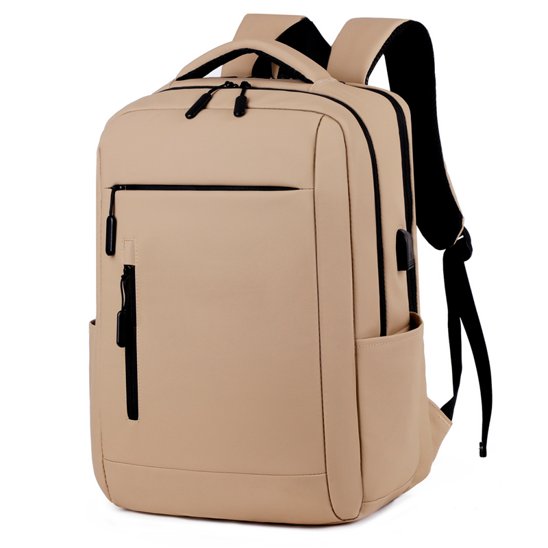 Mochila Para Laptop Multifuncional Unisex Bolso Impermeable Color Beige