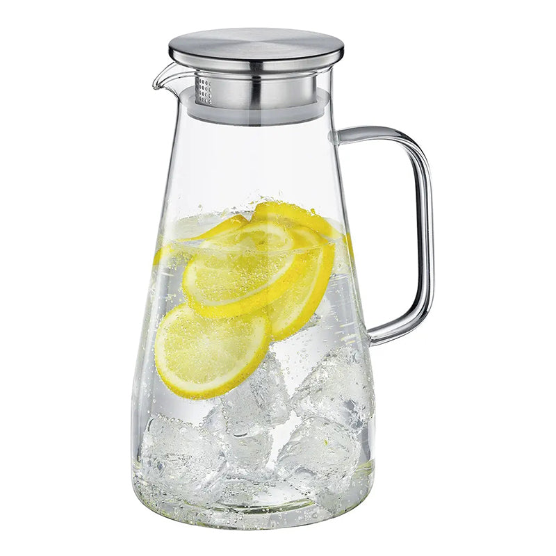 Jarra De Agua Jugo De Té Helado De Vidrio Con Tapa 1,6 Litro