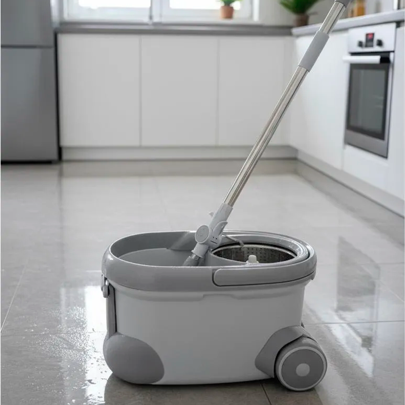 Cubo de Trapeador Universal Balde Acero Centrifugo con Mopa