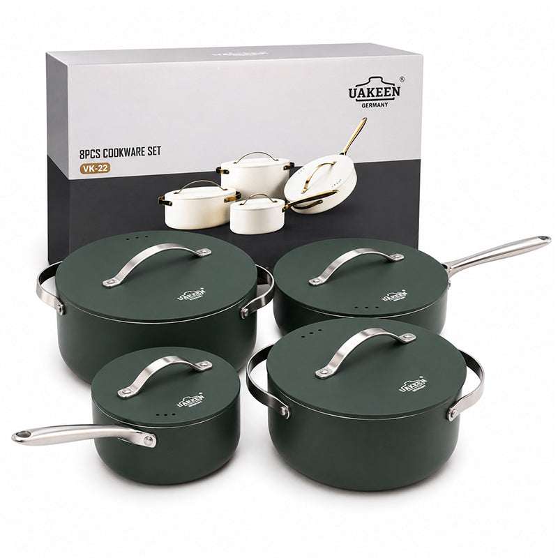 Juego De Ollas Anti Adherente Bateria De Cocina 8 Piezas