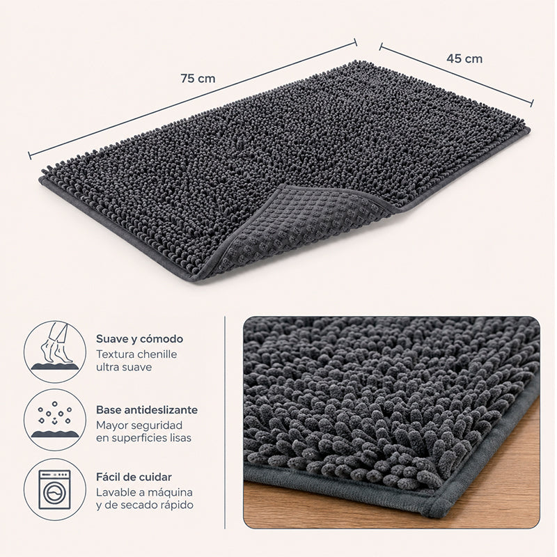 Tapete Alfombrilla De Baño Super Absorbente Piso Tina Ducha