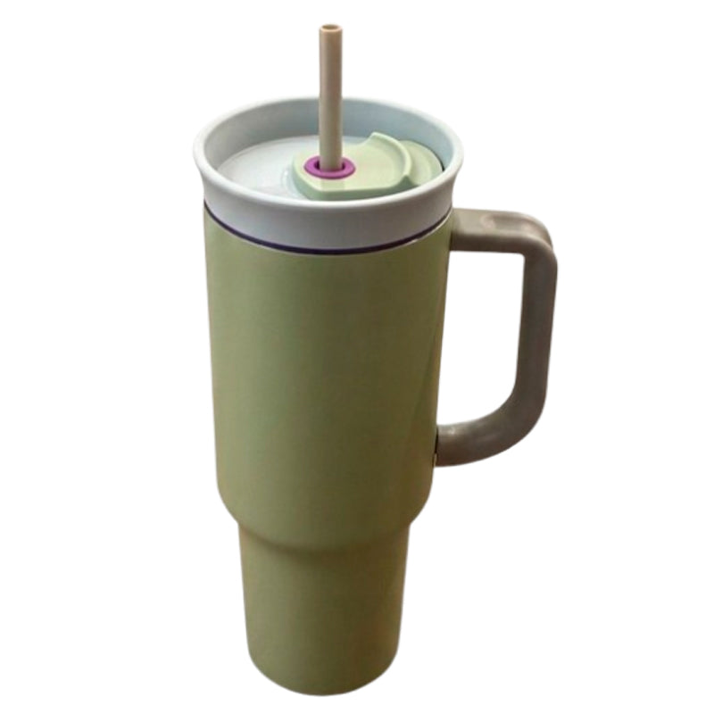 Vaso Termico con Bombilla 1200 ml Acero Inoxidable Antiderrame Tipo Stanley