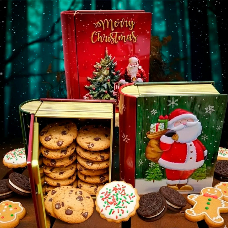 Set 4 Cajas Sorpresa Navideña Libro Decorativo De Metal