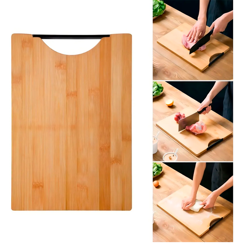 Tabla De Cortar De Madera Bambú Carne Y Verduras Picoteo