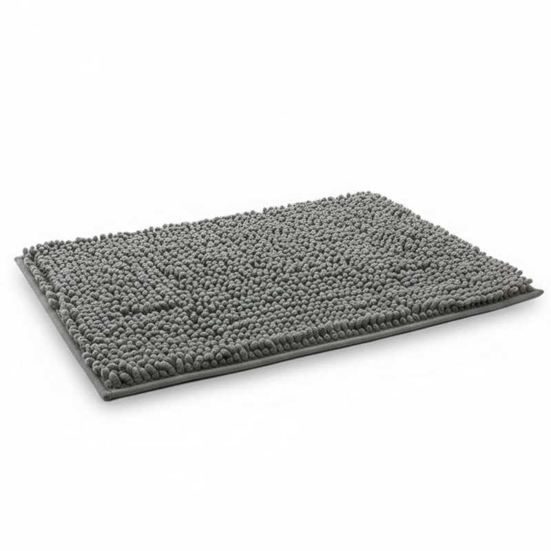 Tapete Alfombrilla De Baño Super Absorbente Piso Tina Ducha Gris Oscuro