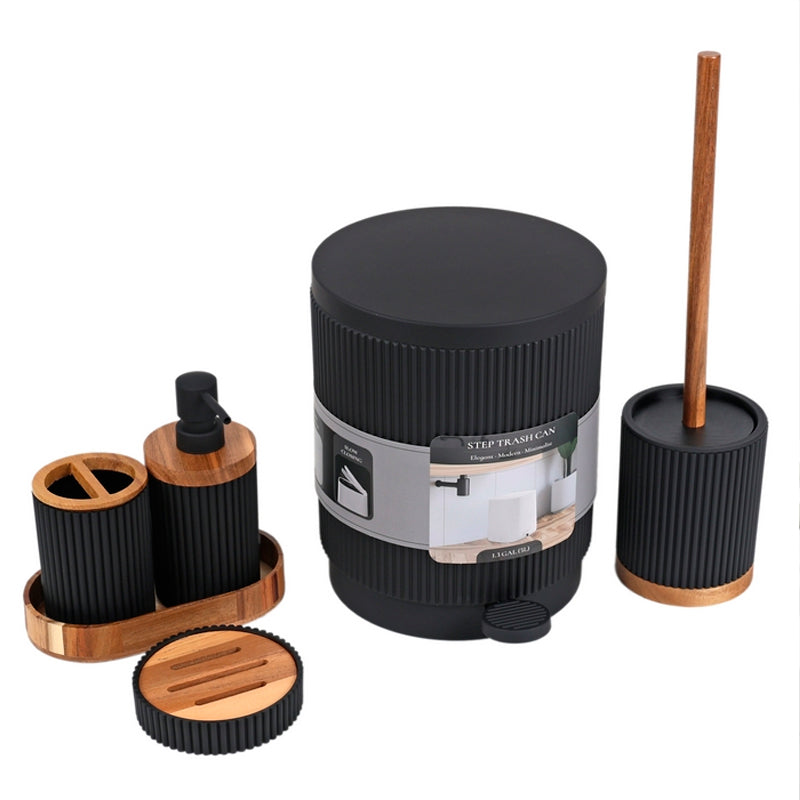 Juego de Accesorios para Baño Set de 6 Piezas Diseño Acanalado