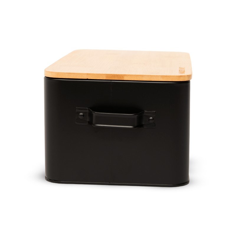 Paneras Caja de Pan Caja Acero Inoxidable con Tapa Tabla De Cortar De Bambú