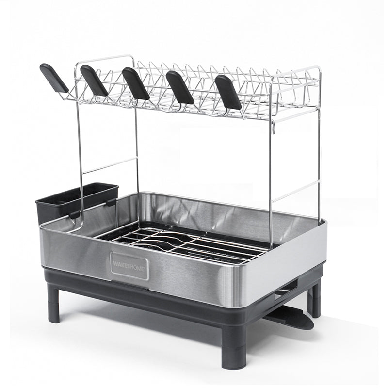 Escurridor De Platos Inoxidable De 2 Niveles Organizador De Cocina