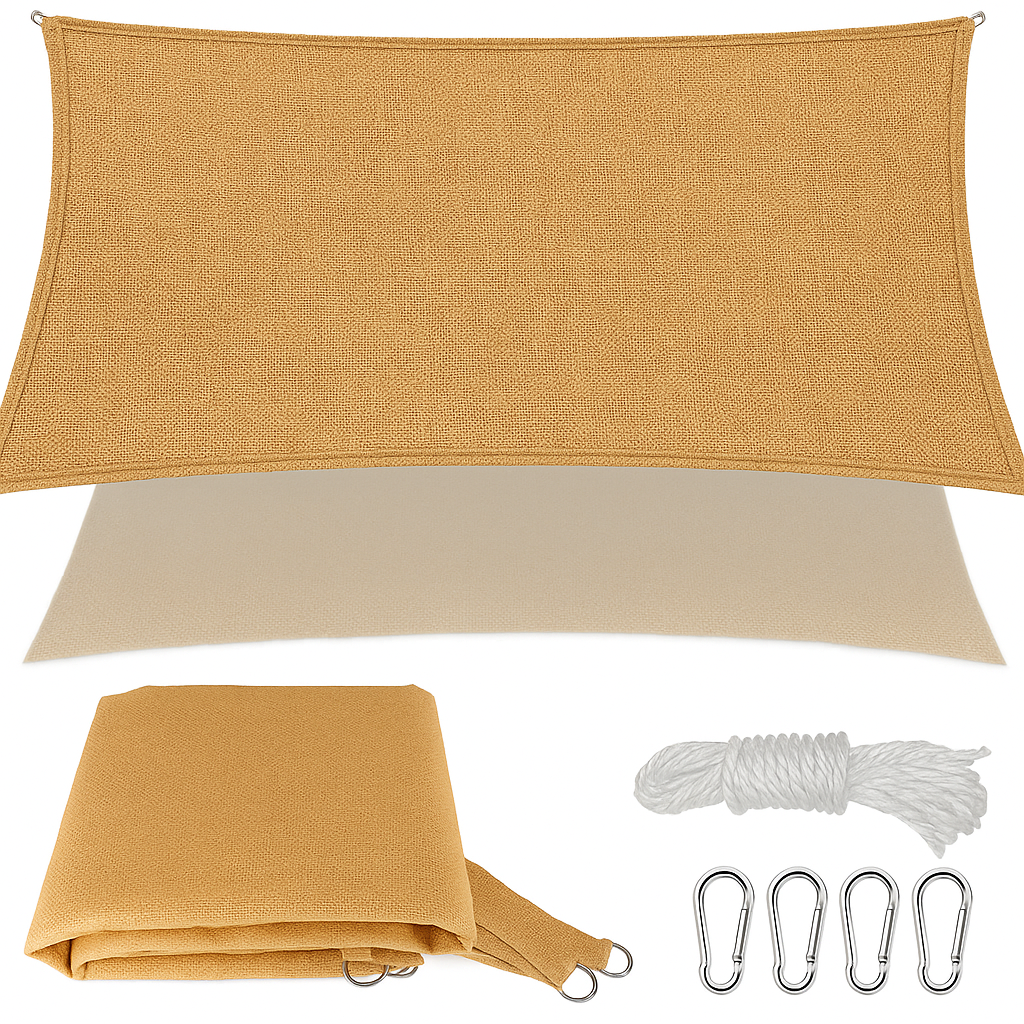 Toldo de Lona Cuadrada Vela para Sombra Parasol Rectangular Permeable