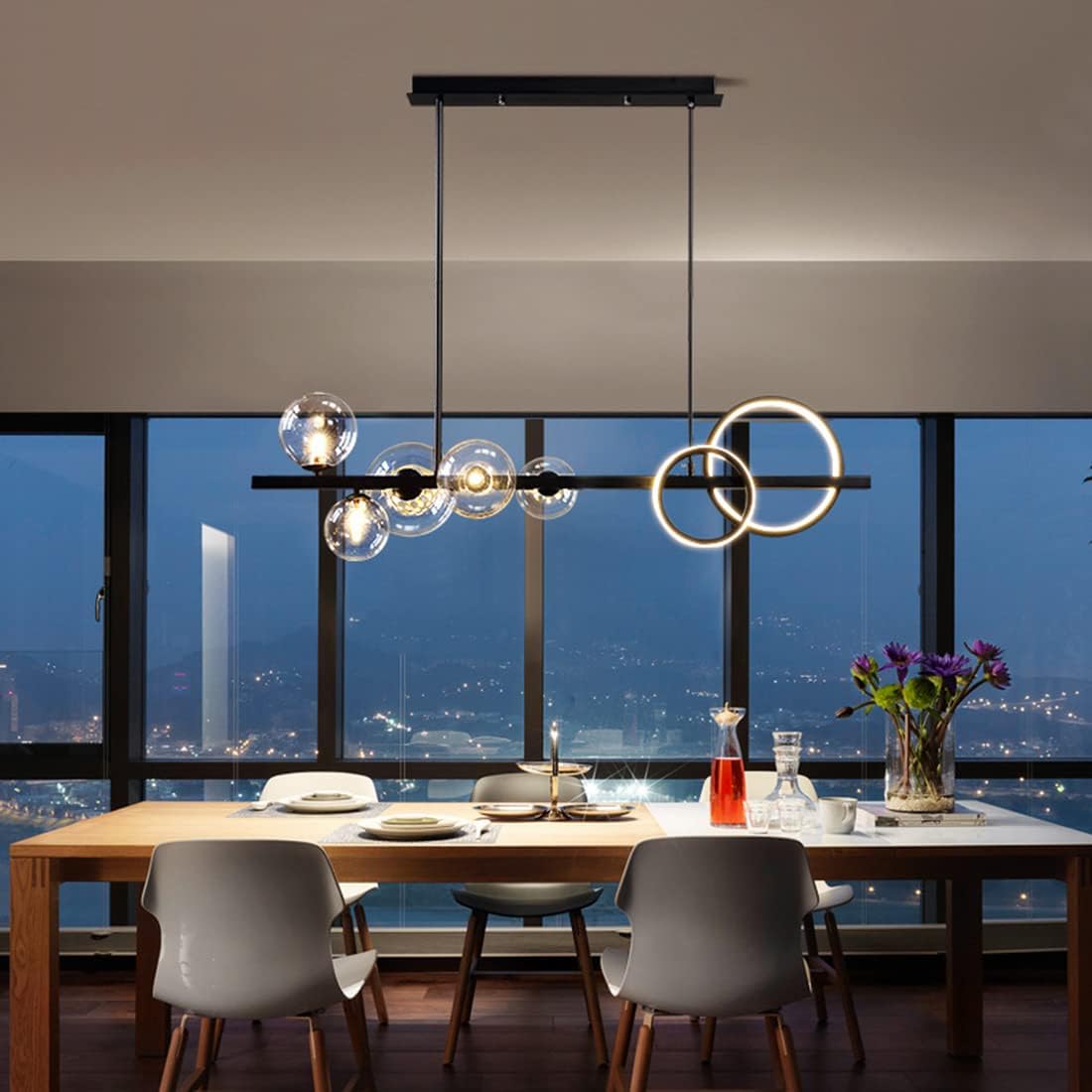 Lámpara De Techo Moderna Vintage Industrial Lampara Colgantes De Focos Led Color Negro 612 Wakeshome