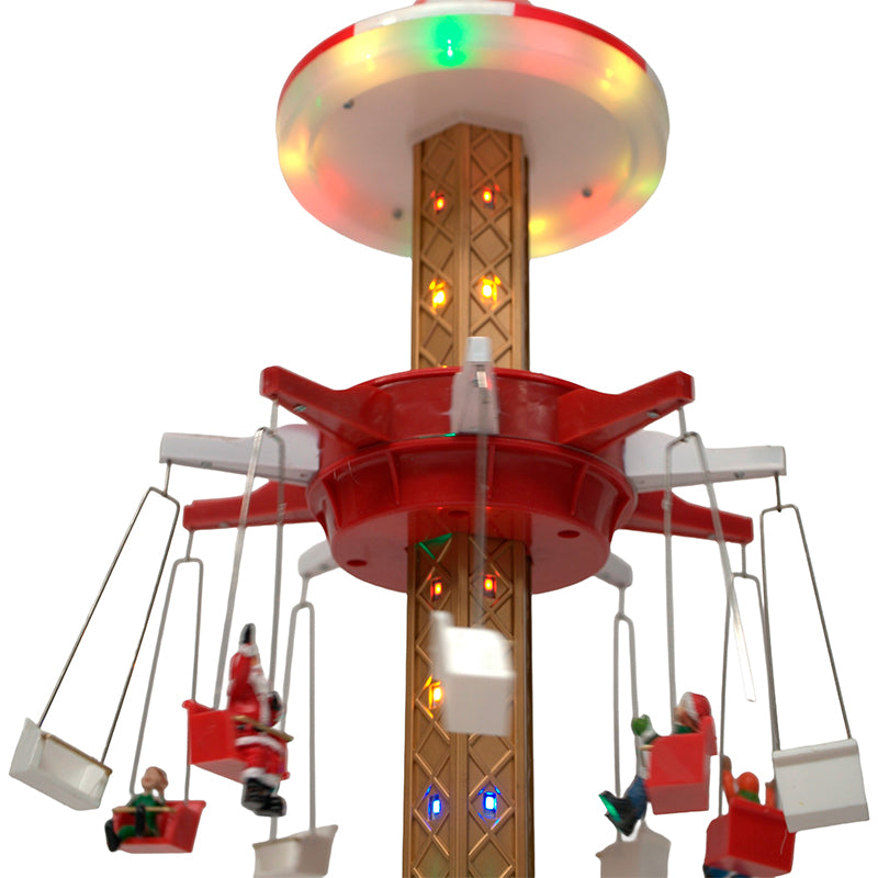 Adorno Carrusel Navideño En Movimiento Con Música Y Luce Led