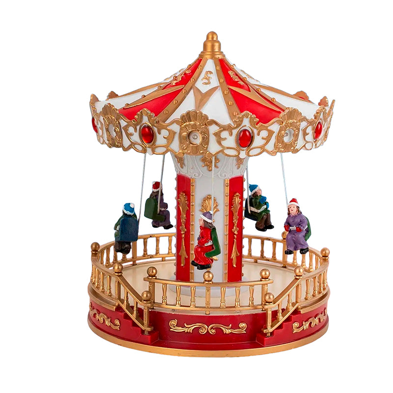 Carrusel Navideño En Movimiento Con Música Y Luces Navidad