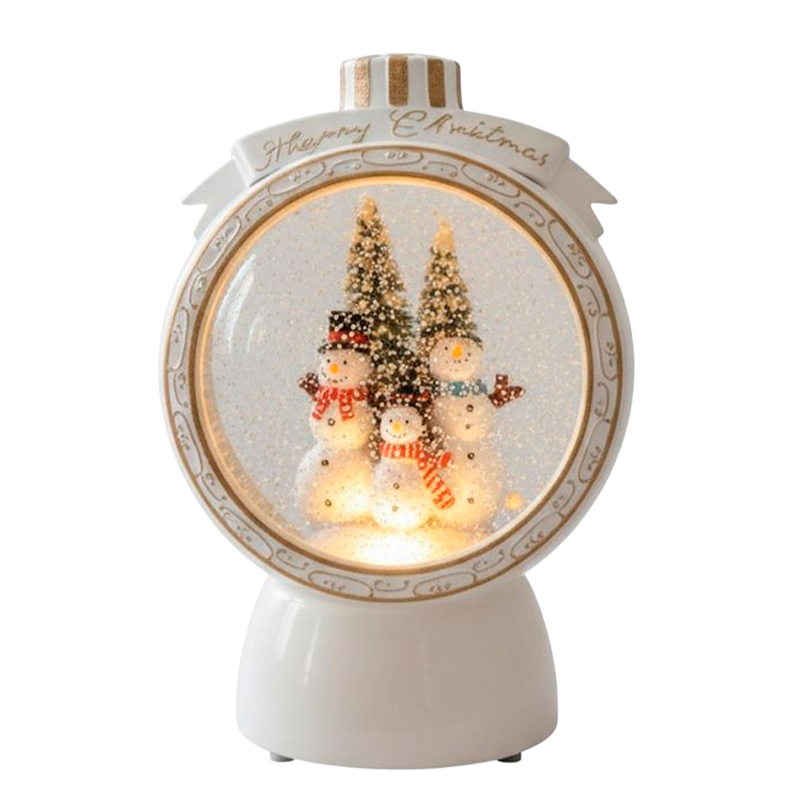 Adornos Navideños Caja De Música Globo Con Copos De Nieve