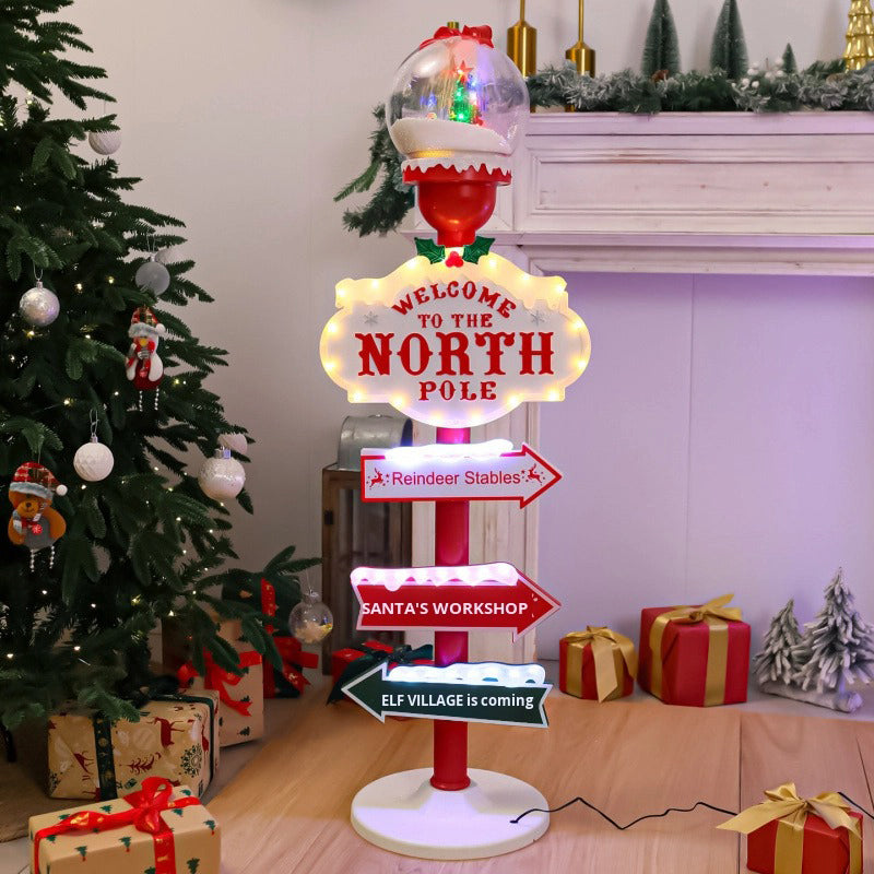 Adorno De Navidad Señal Navideña Welcome To The North Pole - Letrero