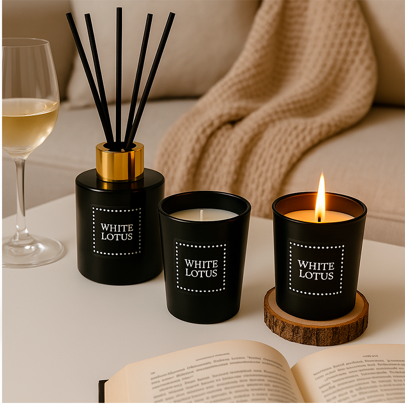 2 Velas Aromaticas + Difusor Con Varillas De Olor Aromatizan
