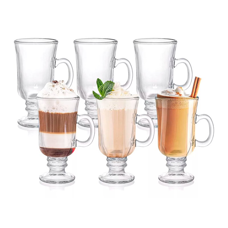 6 Tazas Para Capuchino Café Té Vidrio 250ml Cappuccino
