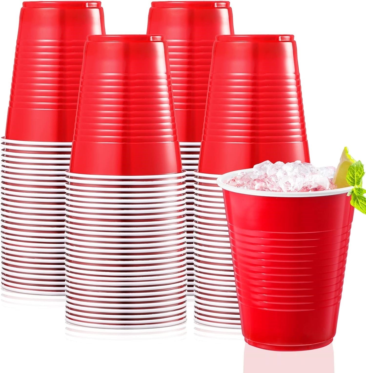 50 Vasos Plasticos Vaso Desechable Grande Rojos Fiesta 473ml
