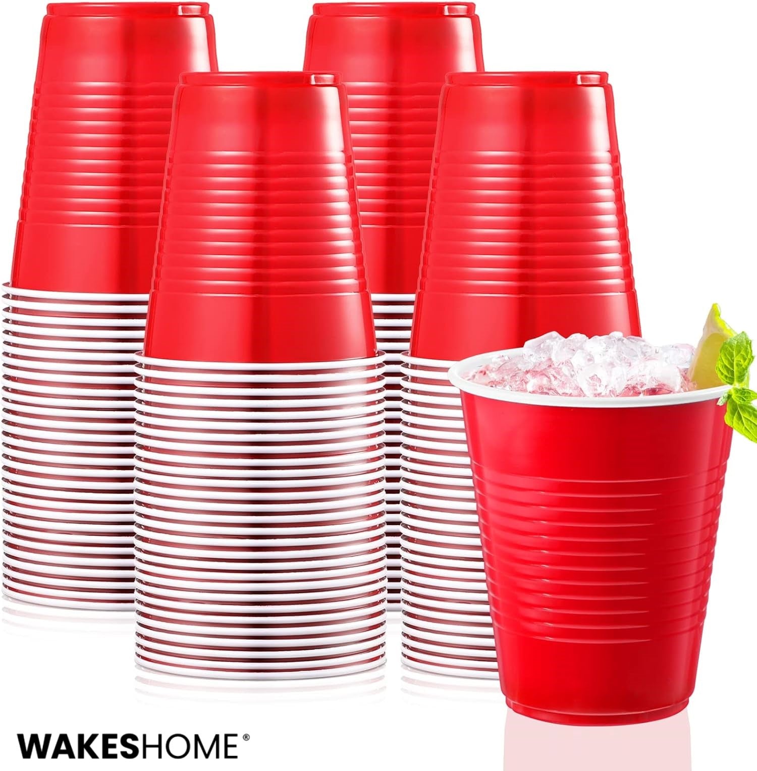 50 Vasos Plasticos Vaso Desechable Grande Rojos Fiesta 473ml