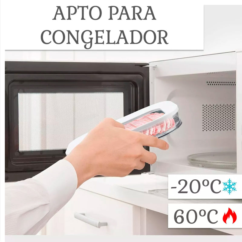 Organizador Refrigerador Acrilico Recipiente Carne 3 Niveles