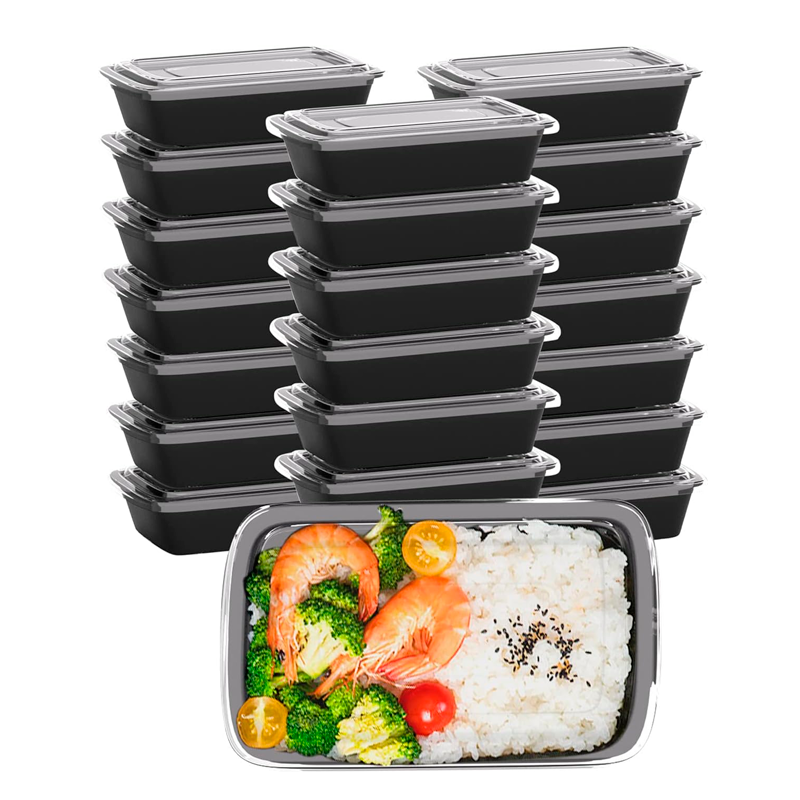 Recipientes Comida Pack 50pz Ecológico Reutilizable Negro