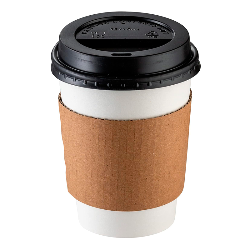 Vaso Cafe Kraft Vasos Polipapel Con Tapa Manga 8oz 50und