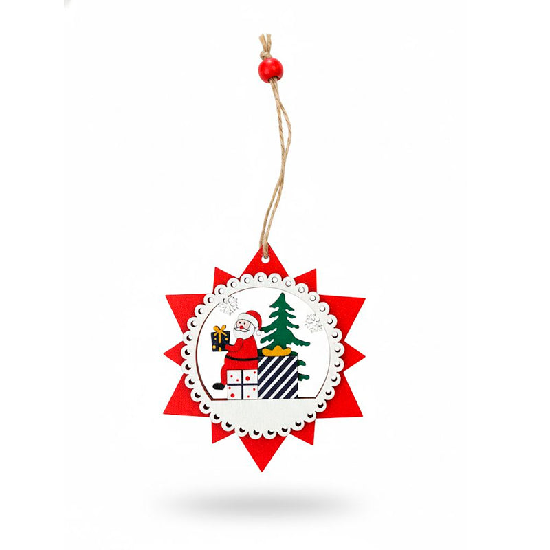 Adorno De Navidad Madera Decoracion De Pascua Para Arbolito 10cm