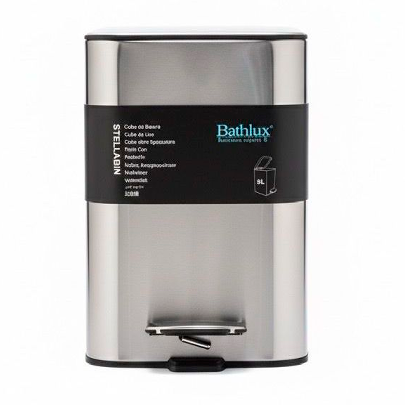 Cubo De Basura De Acero Inoxidable 5 Litros Basurero Hogar Plateado