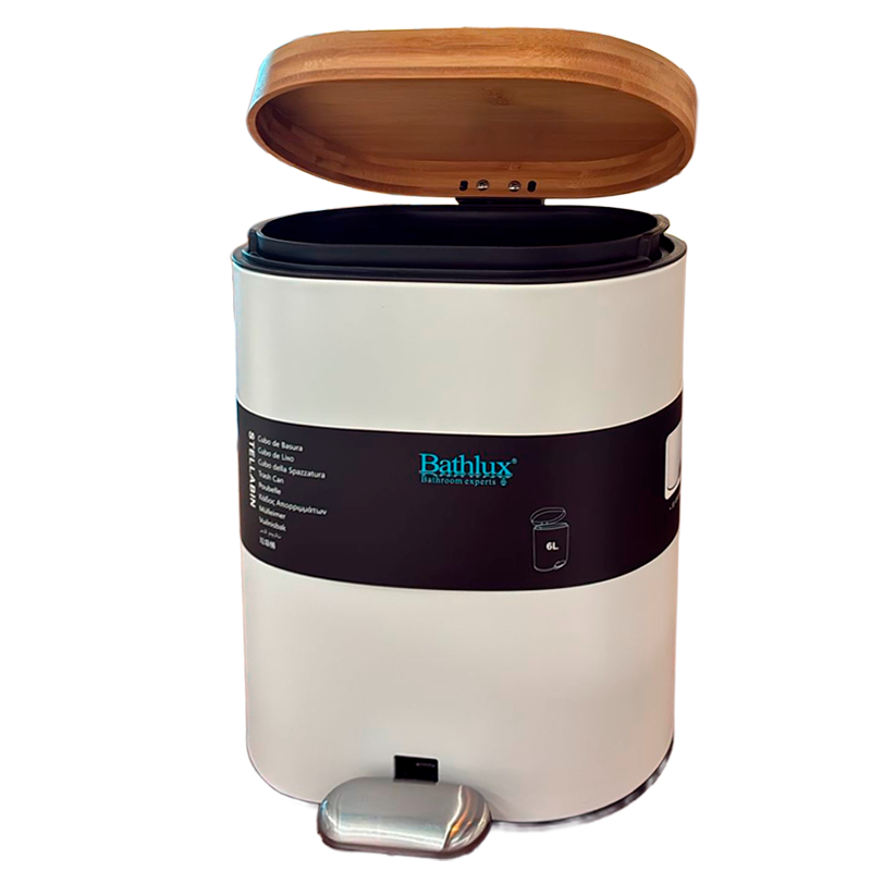 Cubo De Basura De Acero Inoxidable 6litros Basurero Hogar Blanco