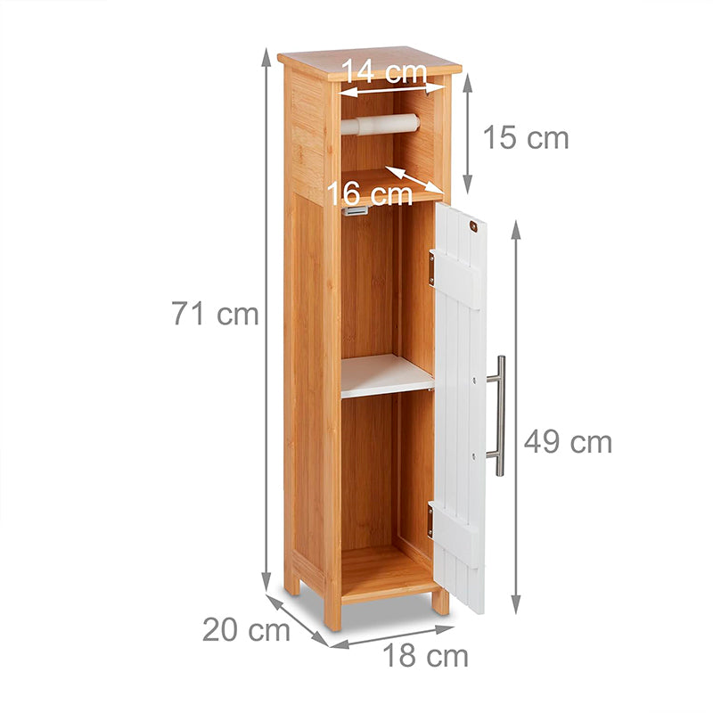 Porta Confort Soporte Papel Baño Armario Con Puerta Pequeño Blanco