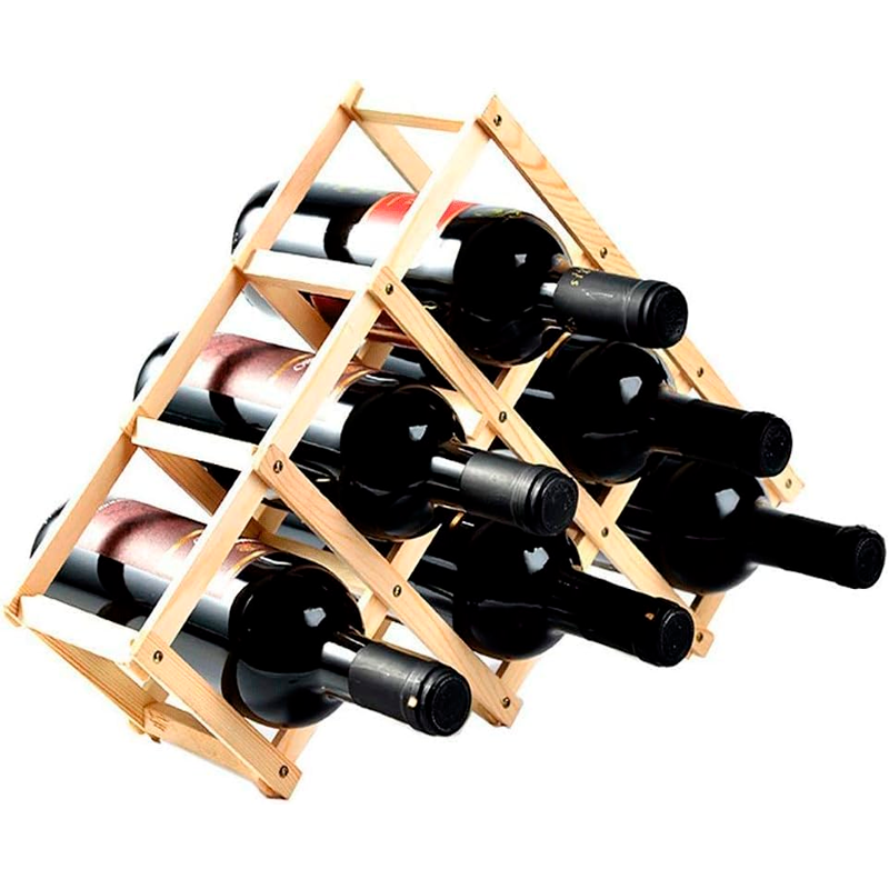 Porta Vino Botellas Plegable Soporte De Vino Madera 6 Pts