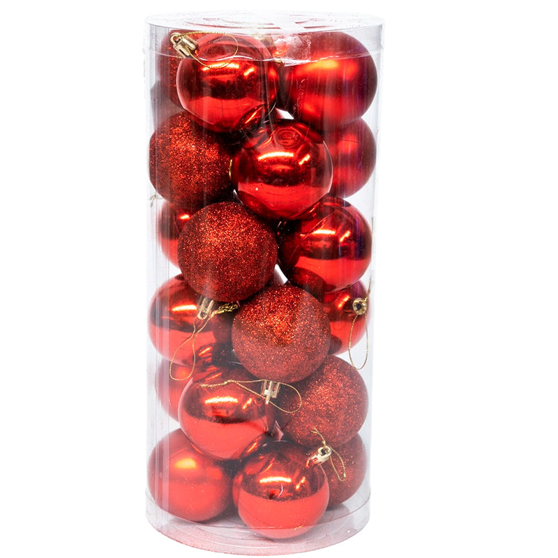 24 Esferas Navideña 6cm Bambalinas Adornos Arbolito Navidad