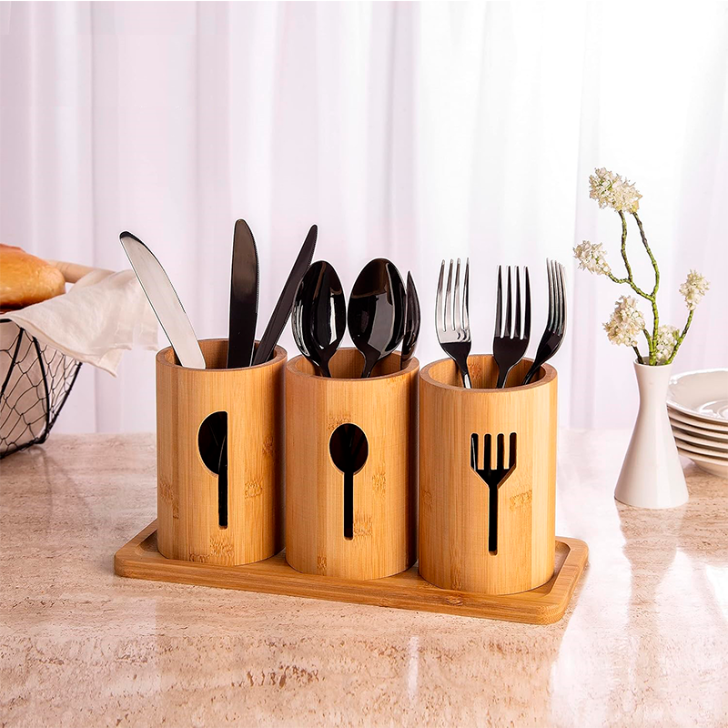 Escurridor De Cubierto Y Utensilios Cocina Porta Servicio Madera