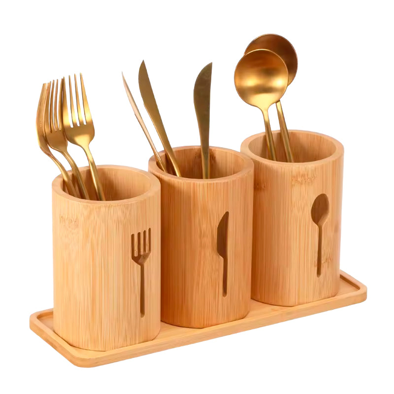 Escurridor De Cubierto Y Utensilios Cocina Porta Servicio Madera