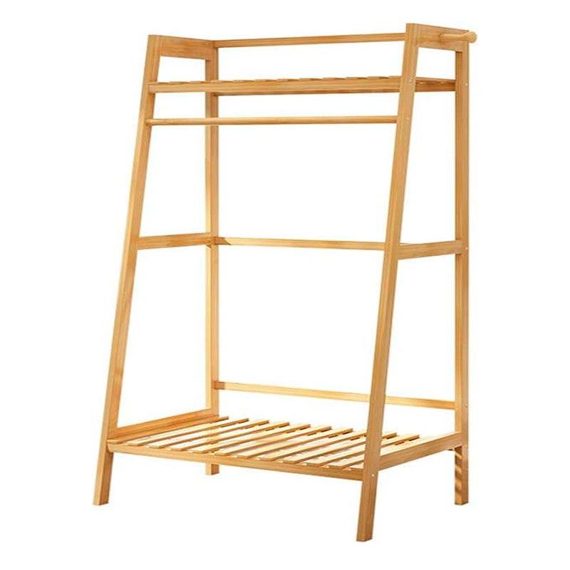 Perchero Organizador De Madera Colgador De Ropa De Bambú