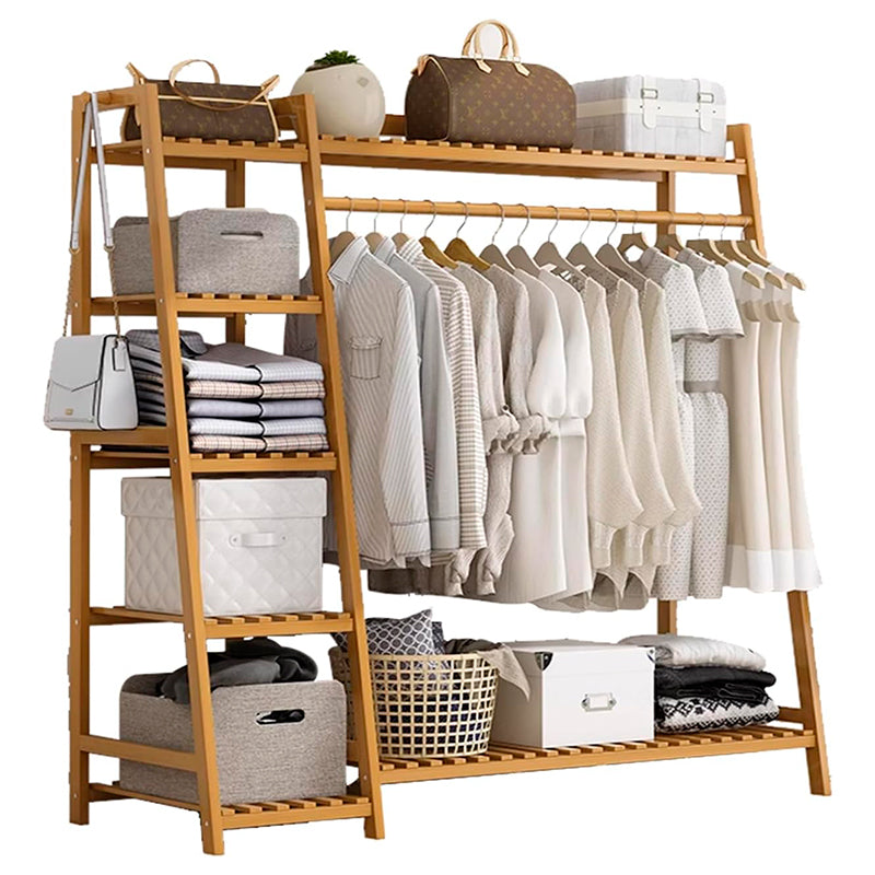 Perchero Organizador De Madera Colgador Ropa Grande De Bambú