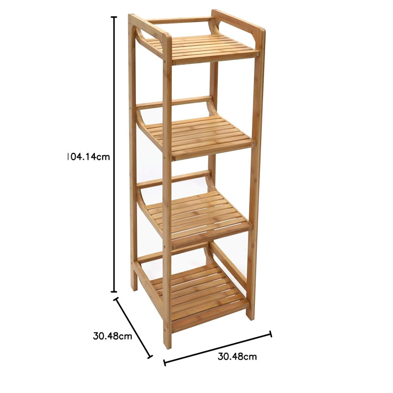 Estantería de Baño Cocina 3 Niveles 4 Niveles Rack Organizador del Hogar Madera Natural