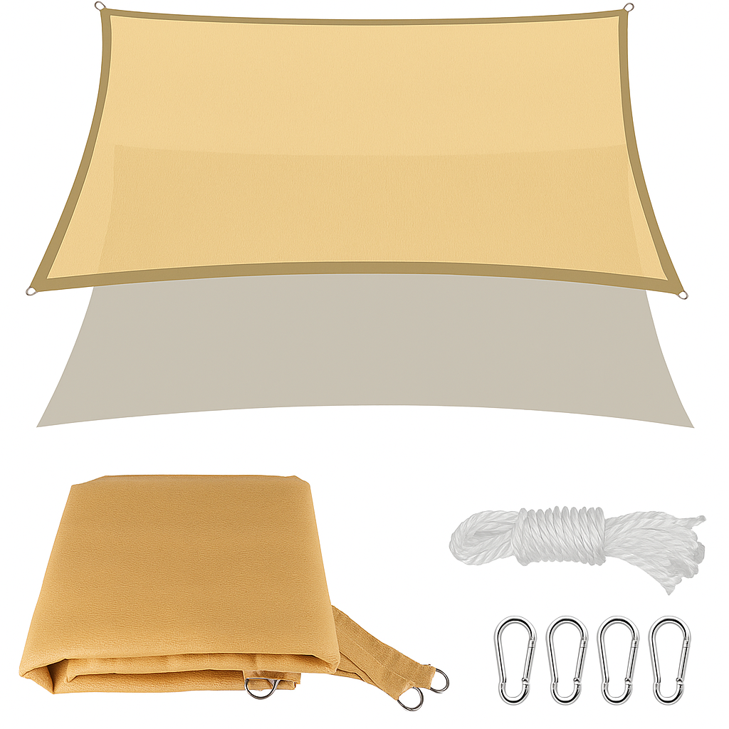 Toldo de Lona Cuadrada Vela para Sombra Parasol Rectangular Permeable