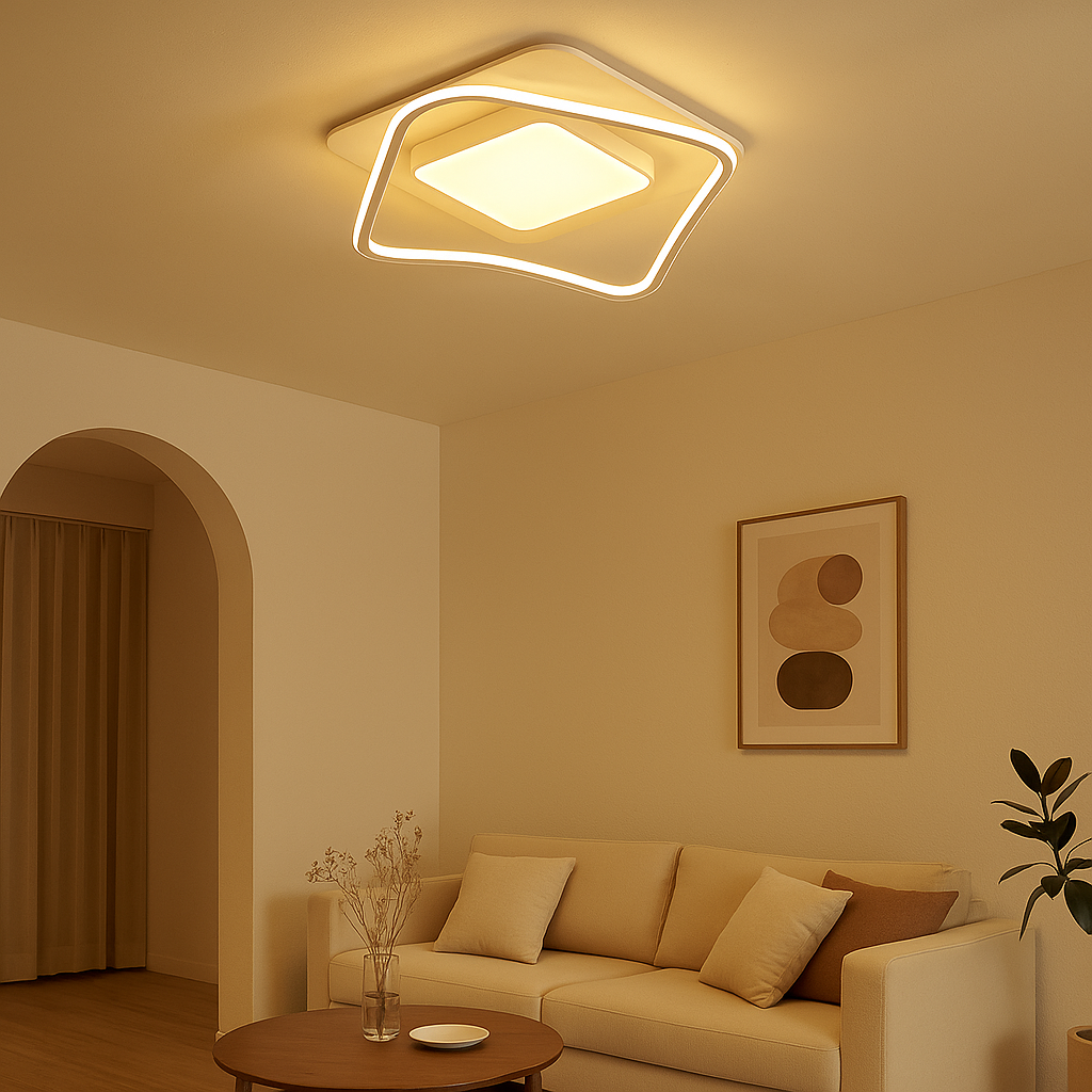 Lámpara De Techo 3 Tonos Luz Foco Led De Hogar Minimalista 50cm 50w 600 Wakeshome