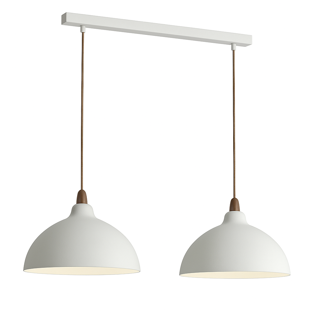 Lámpara Colgante Vintage Cuerda De Cáñamo 2 Farolas 603 Blanco