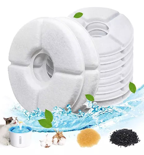 Pack X12 Filtros Bebedero Fuente De Agua Eléctrico Gato Perro Dispensador Agua Mascotas